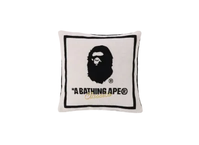A BATHING APE Square Cushion "Ivory"