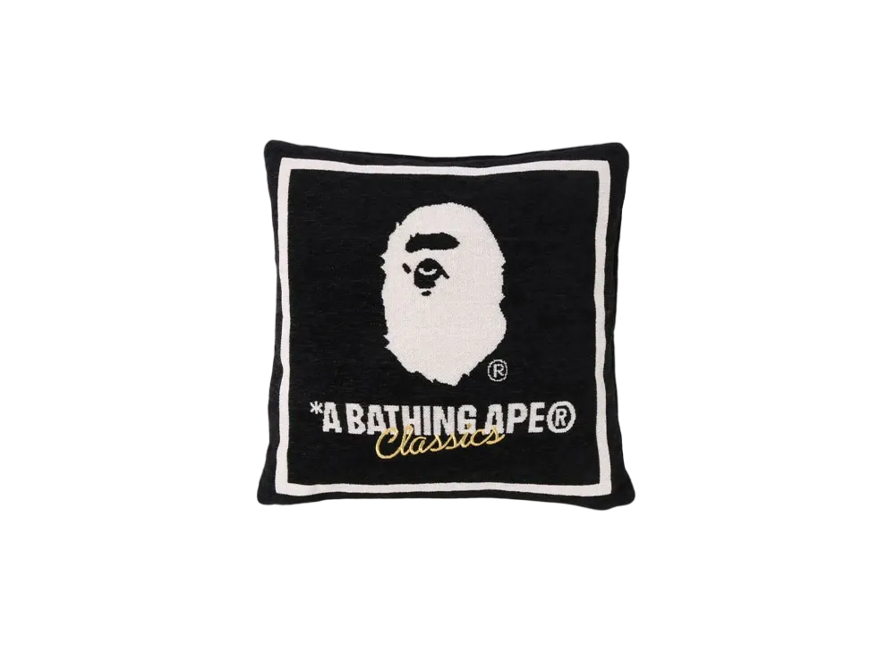 A BATHING APE Square Cushion "Black"