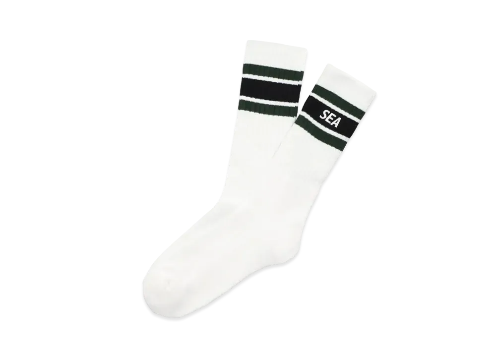 WIND AND SEA One Point Socks "Green Line"