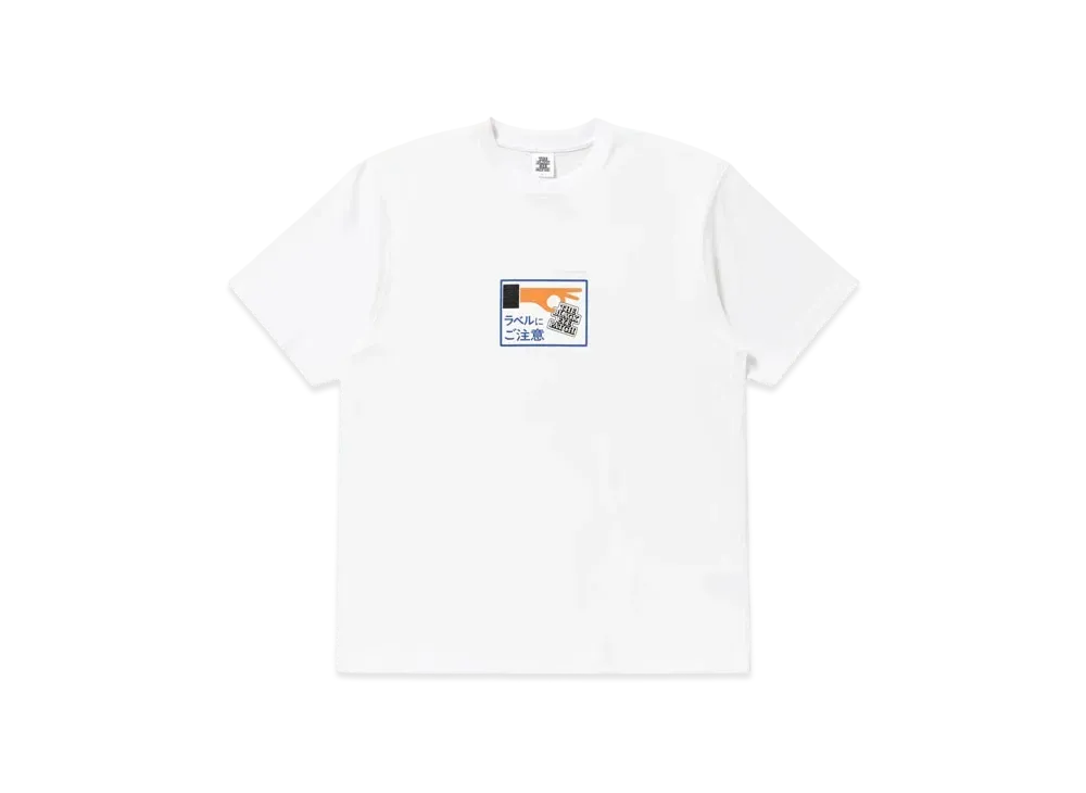 Black Eye Patch Label Caution Tee "White"