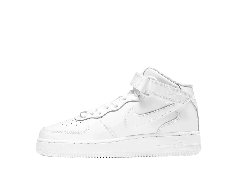Nike GS Air Force 1 Mid LE "Triple White"