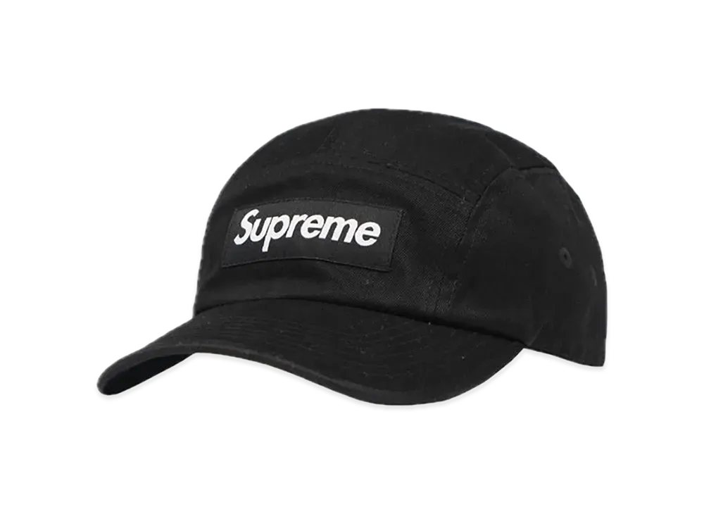 Supreme Washed Chino Twill Camp Cap "Black"(23SS)