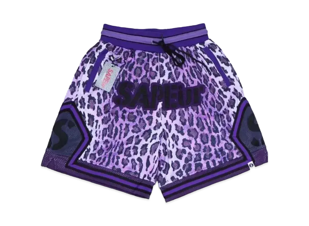 SAPEur Basket Shorts "Leopard Purple"