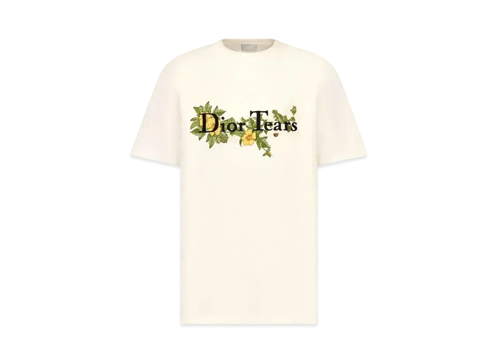 Dior Tears T-Shirt Relaxed-Fit Slub Cotton Jersey "White"