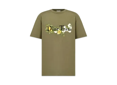 Dior Tears T-Shirt Relaxed-Fit Slub Cotton Jersey "Khaki"