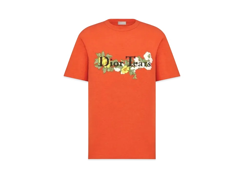 Dior Tears T-Shirt Relaxed-Fit Slub Cotton Jersey "Red"