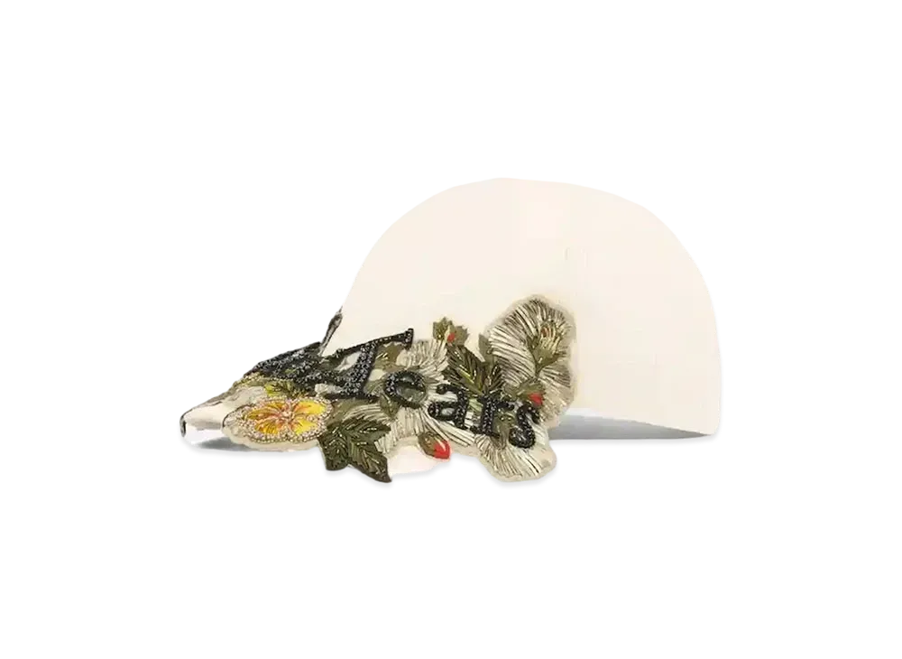 Dior Tears Baseball Cap Cotton Canvas With Embroidered Beads and Crystals "Beige/Multicolor"