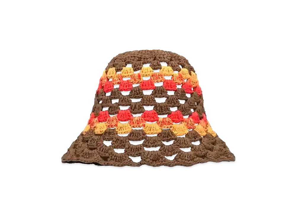 Dior Tears Crochet Bucket Hat Cotton "Brown/Red/Orange"