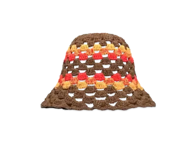 Dior Tears Crochet Bucket Hat Cotton "Brown/Red/Orange"