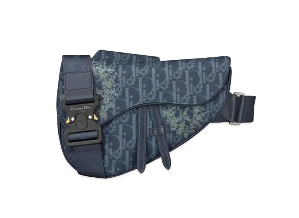 Dior Tears Saddle Bag Dior Oblique and Peace Sign Dior Tears Denim "Blue"