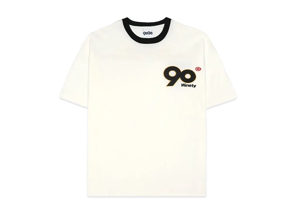 9090 Logo Ringer Tee "White"