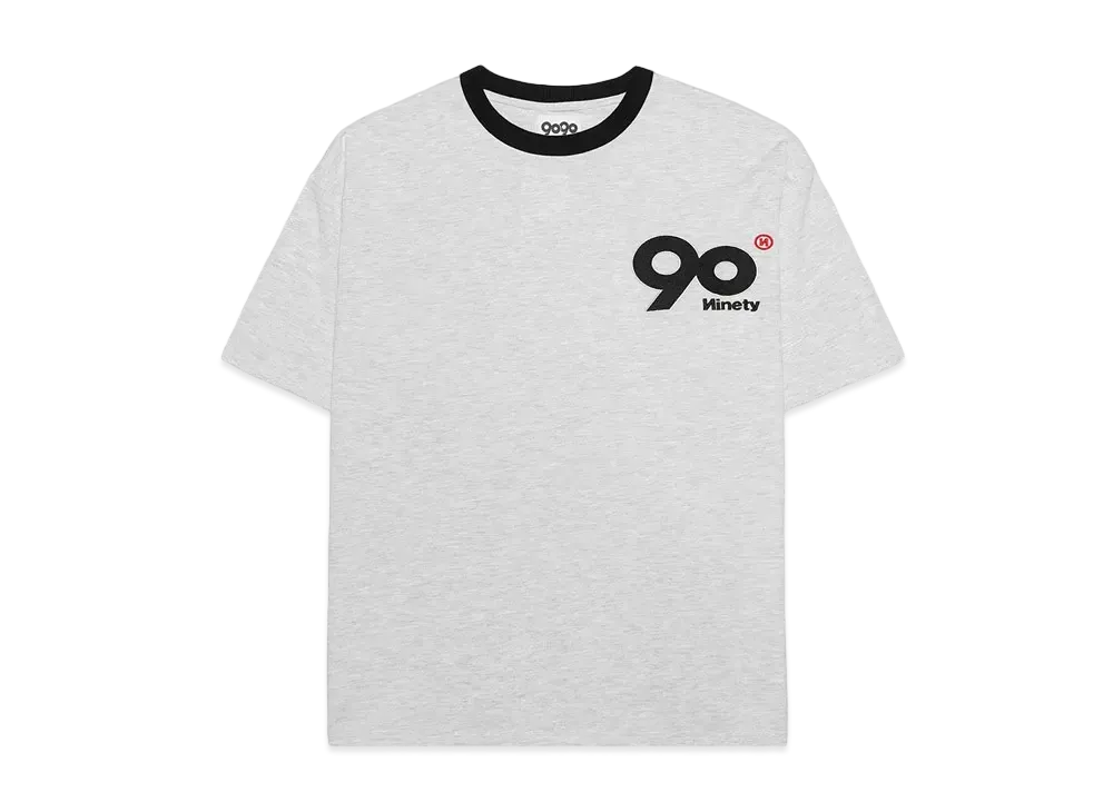 9090 Logo Ringer Tee "Heather White"