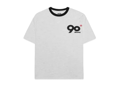 9090 Logo Ringer Tee "Heather White"