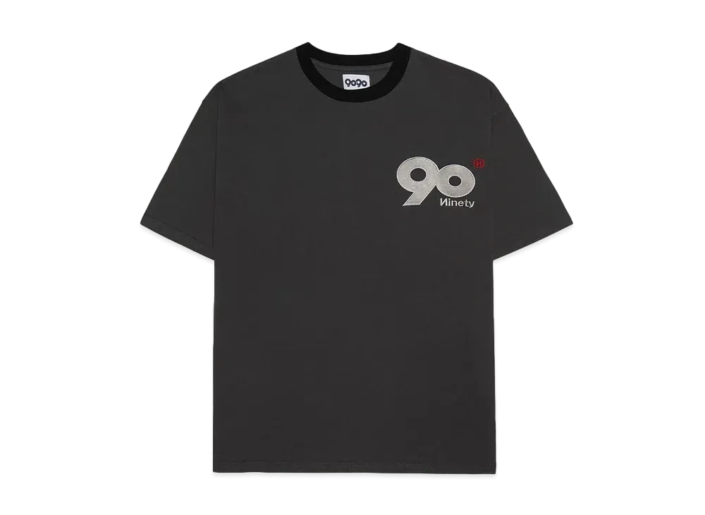 9090 Logo Ringer Tee "Charcoal Black"