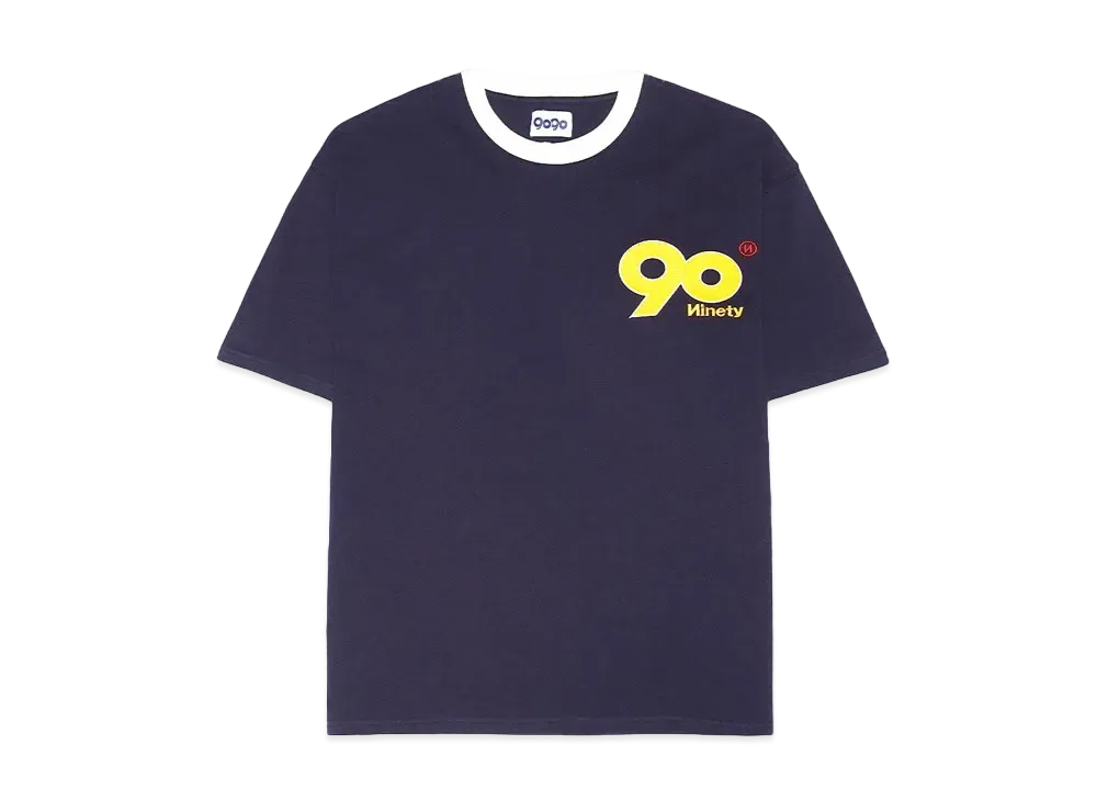 9090 Logo Ringer Tee "Navy"