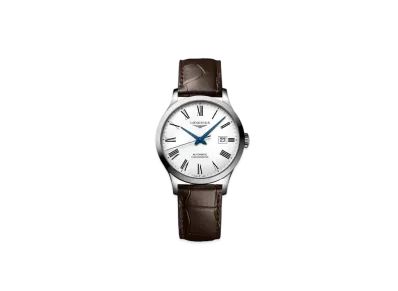 Longines Record Collection 30.00 mm "Matte White/Stainless Steel/Brown" L2.321.4.11.2