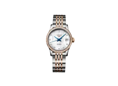 Longines Record Collection 26.00 mm "White Mother-of-Pearl/Stainless Steel/Pink Gold" L2.320.5.89.7