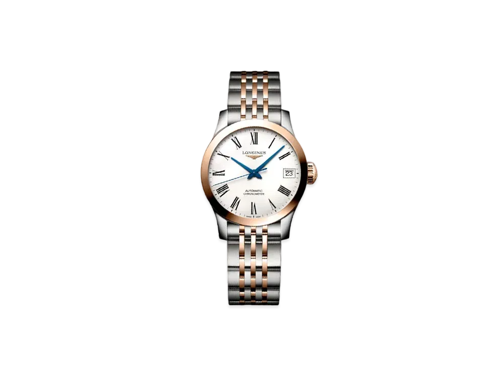 Longines Record Collection 26.00 mm "Matte White/Stainless Steel/Rose Gold" L2.320.5.11.7