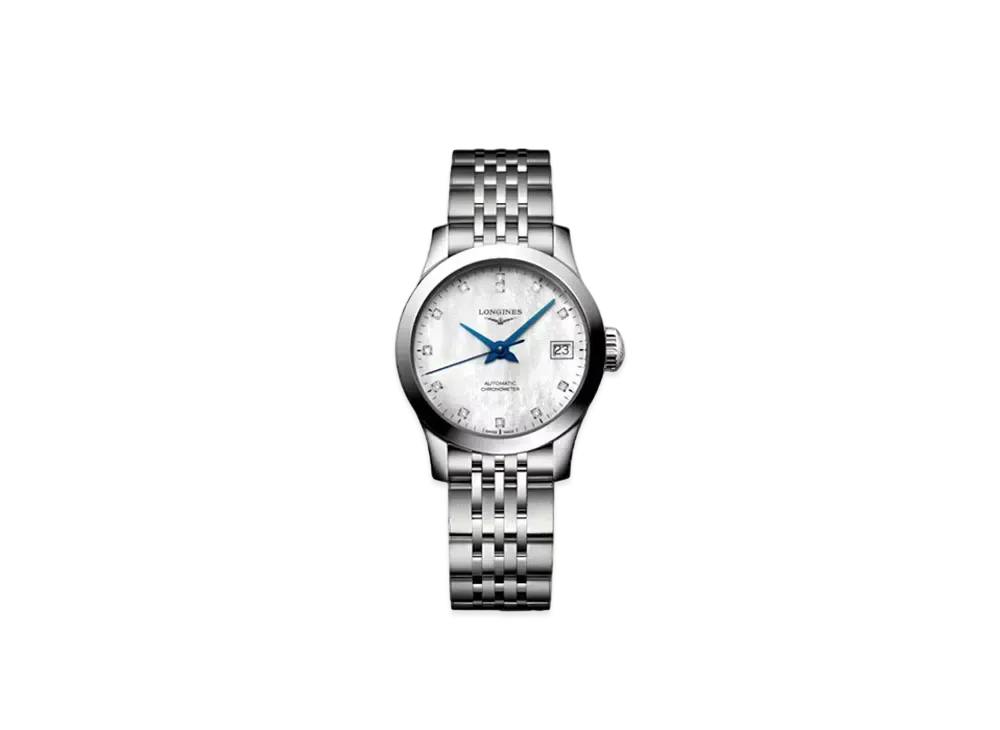 Longines Record Collection 26.00 mm "White Mother-of-Pearl/Stainless Steel" L2.320.4.87.6