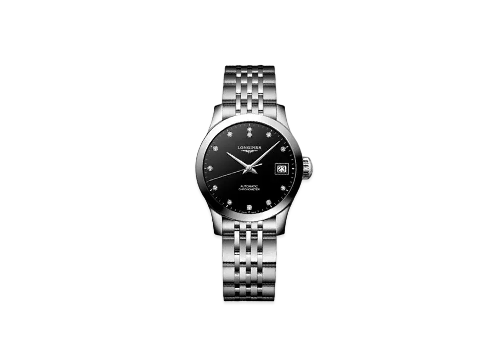 Longines Record Collection 26.00 mm "Black Lacquer Polish/Stainless Steel" L2.320.4.57.6
