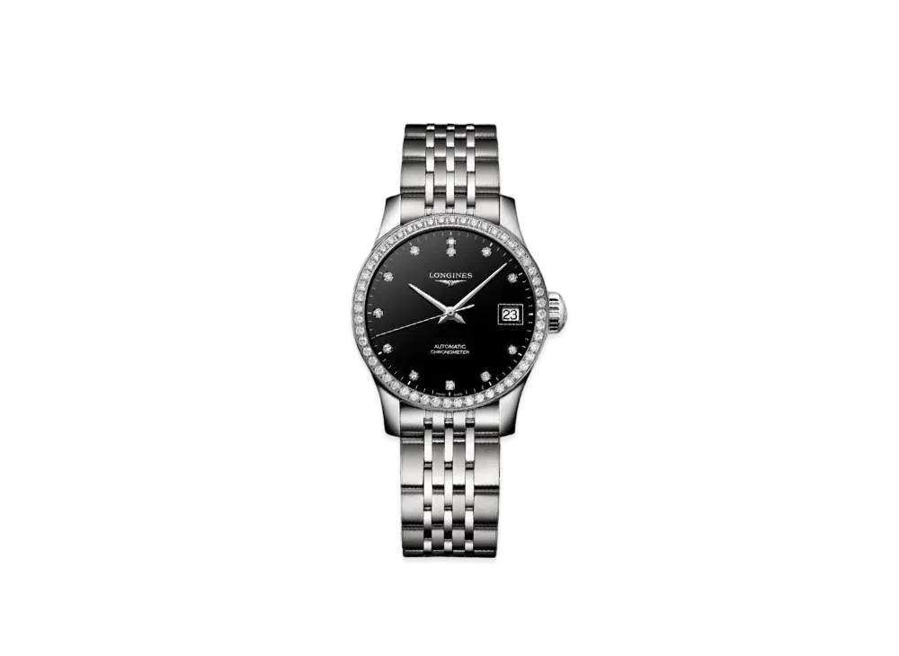 Longines Record Collection 26.00 mm "Black Lacquer Polish/Stainless Steel" L2.320.0.57.6