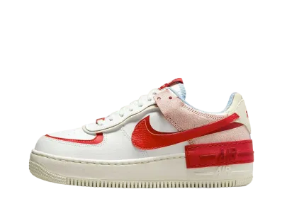 Nike Women's Air Force 1 Low Shadow Cracked Leather "White/Red/Pink"