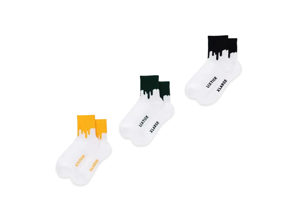 XLARGE x LIXTICK Drip Socks 3Pack "Multi"