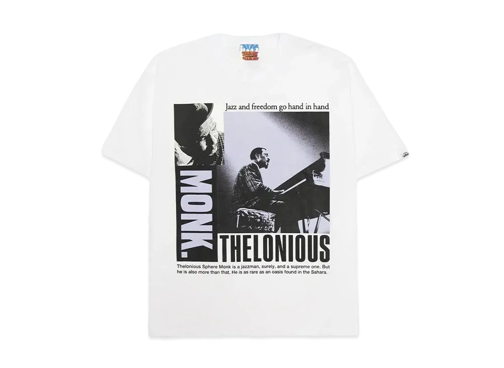 CITY COUNTRY CITY COTTON T-SHIRT THELONIUS MONK(MONKPIANO,COMPOSER) "WHITE"