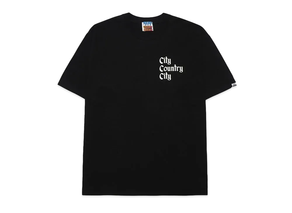 CITY COUNTRY CITY COTTON T-SHIRT CITY COUNTRY CITY "BLACK"