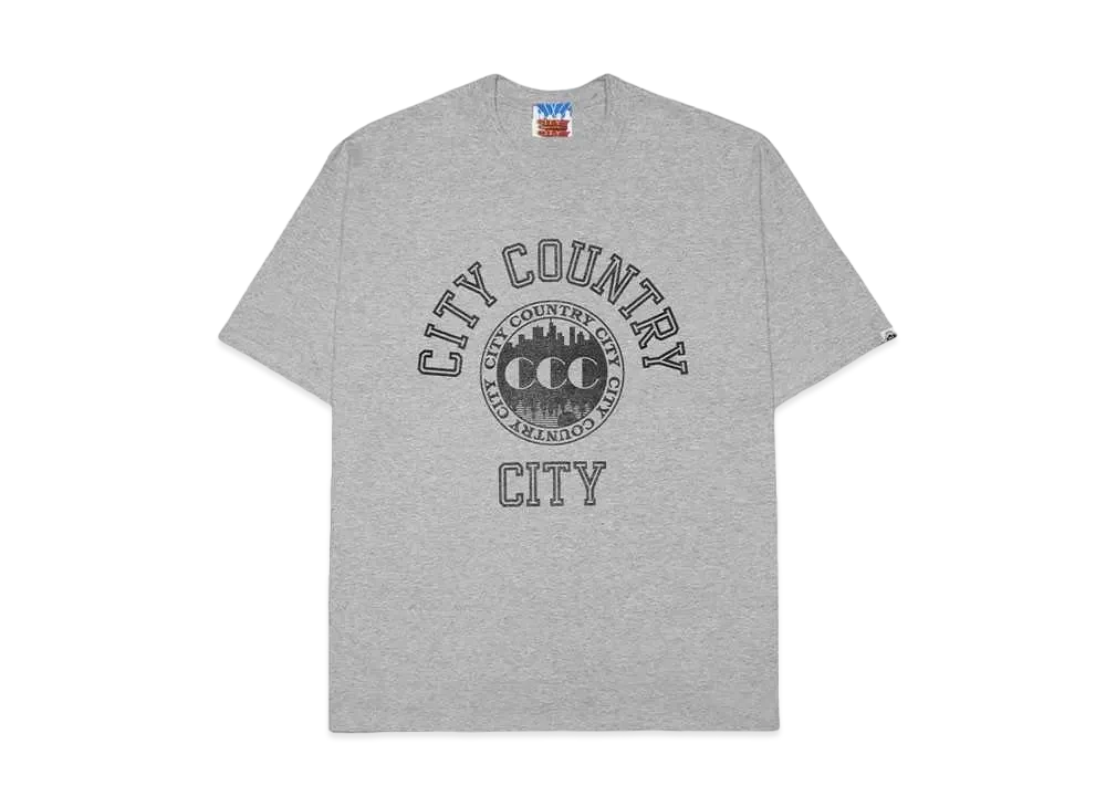CITY COUNTRY CITY COTTON T-SHIRT COLLEGE LOGO "GRAY"