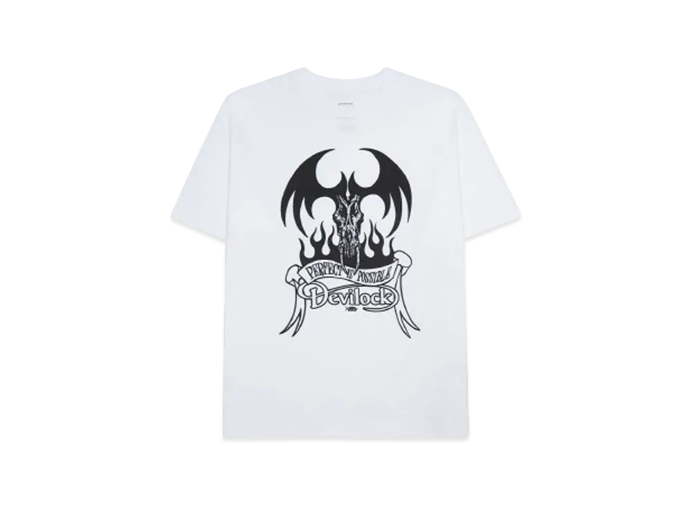DEVILOCK FIRE TATTOO LOGO TEE "WHITE"