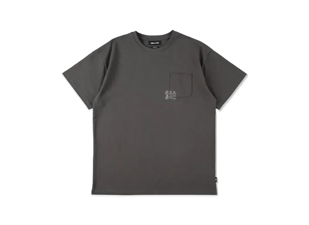 WIND AND SEA x DENHAM Pocket Tee "Charcoal"