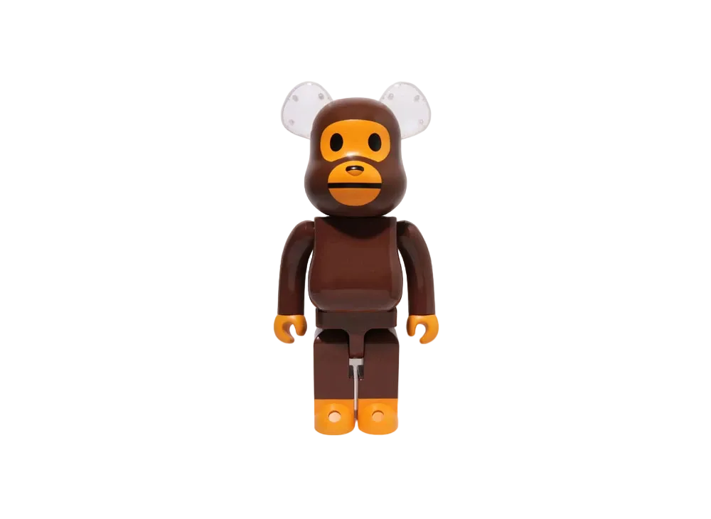 A BATHING APE x Bearbrick Baby Milo Ear Clear Ver. 1000%