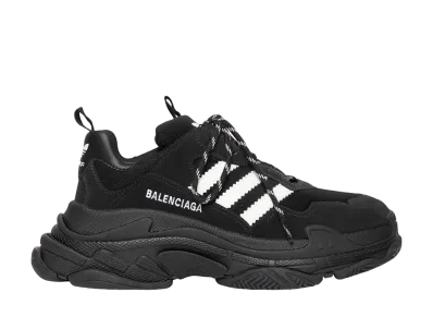 アディダス × バレンシアガ トリプルS スニーカー "ブラック"