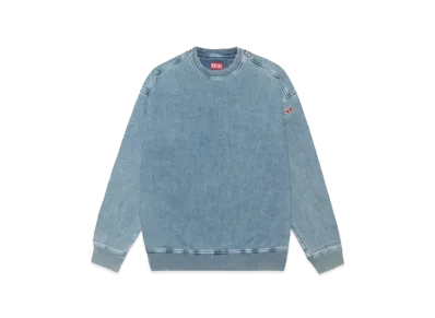 DIESEL D-Krib Track Denim Sweatshirt "LIGHT BLUE"