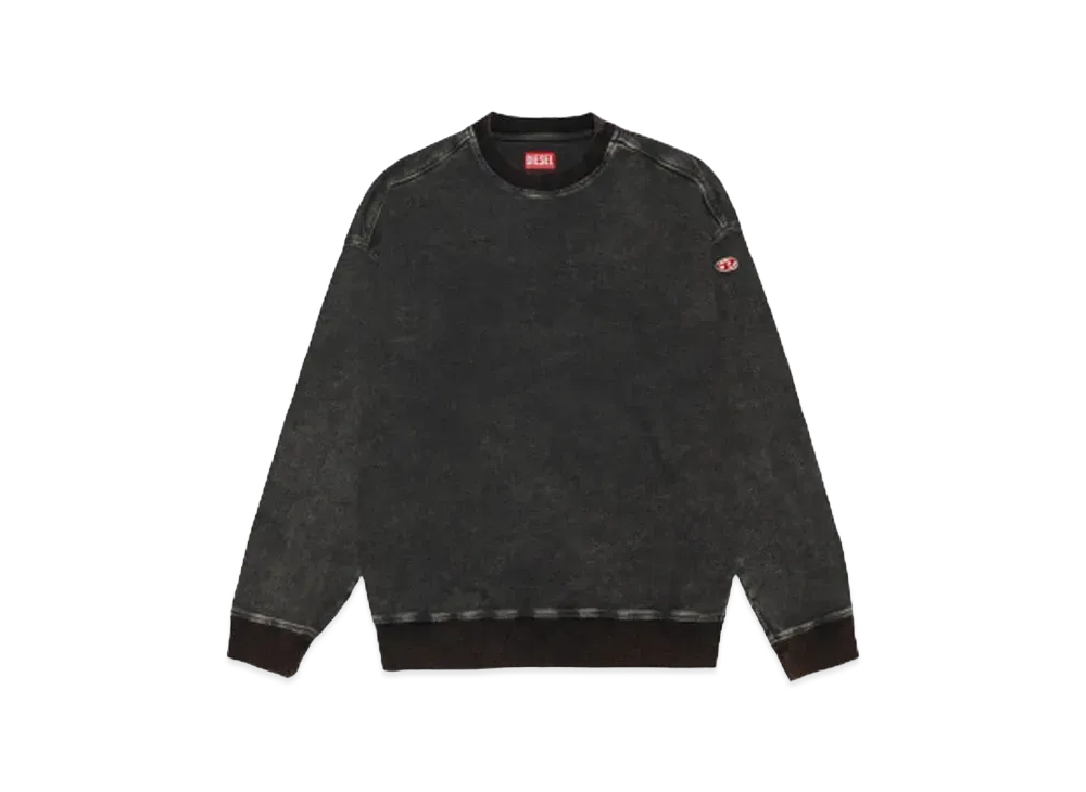 DIESEL D-Krib Track Denim Sweatshirt "BLACK/DARK GRAY"
