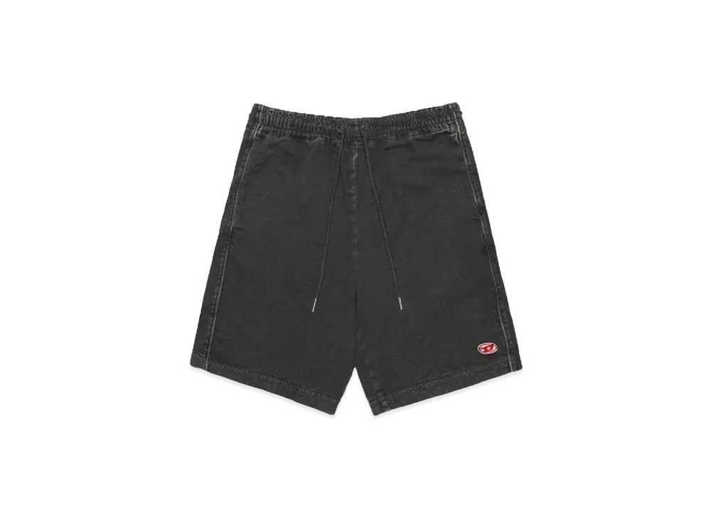 DIESEL D-Boxy Track Denim Shorts "BLACK/DARK GRAY"