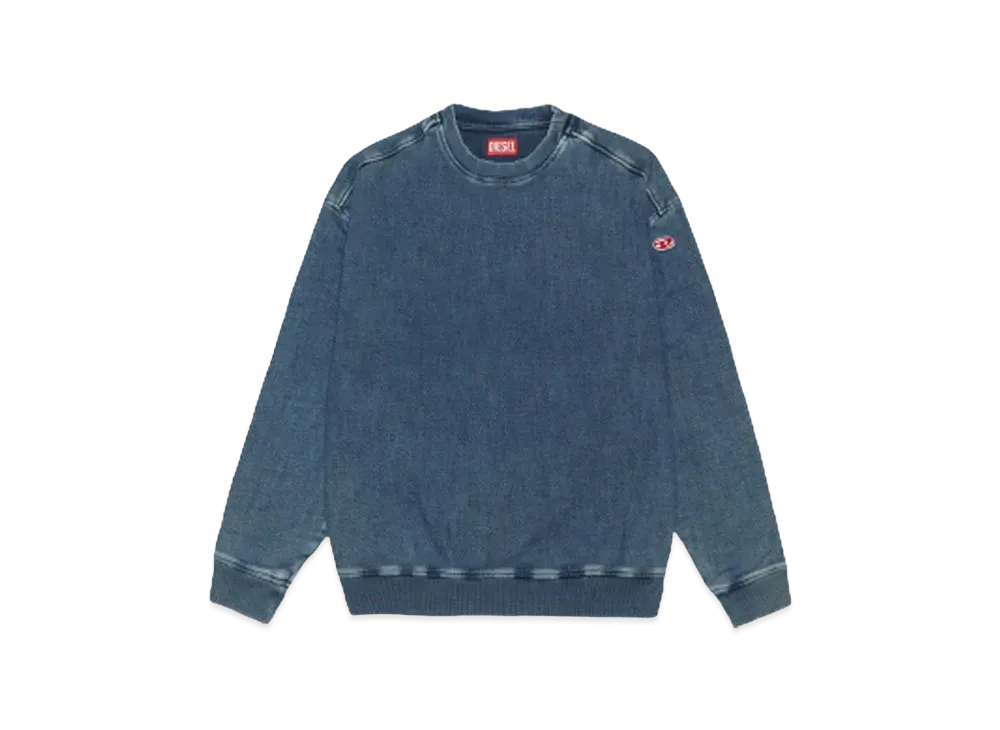 DIESEL D-Krib Track Denim Sweatshirt "MEDIUM BLUE"