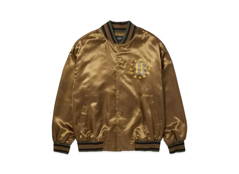 HUF Galactic Stack Baseball Jacket "Camel"