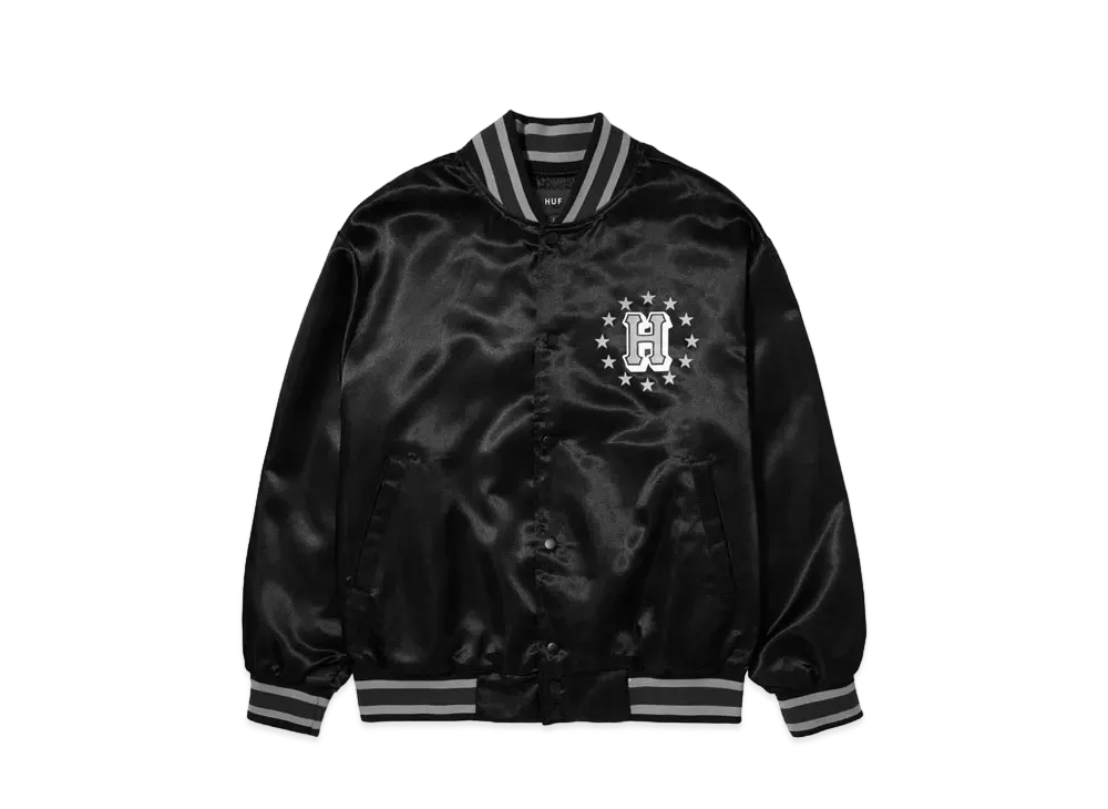 HUF Galactic Stack Baseball Jacket "Black"