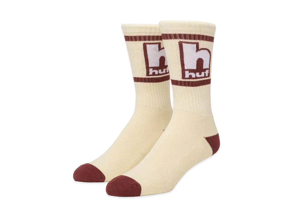 HUF Lower Case Crew Socks "Bone"