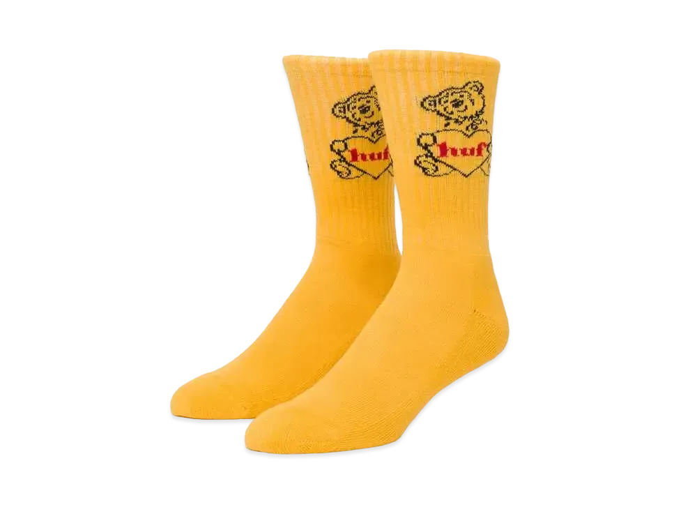 HUF Love Sucks Crew Socks "Mustard"