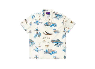 Black Eye Patch Souvenir Aloha Shirt "Off White"