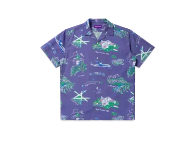 Black Eye Patch Souvenir Aloha Shirt "Purple"