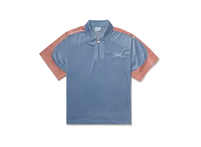 KEBOZ Velour Track S/S Top "Sky Blue/Pink"