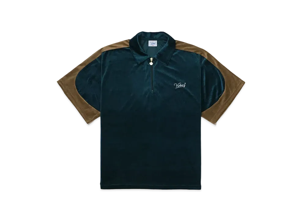 KEBOZ Velour Track S/S Top "Green/Gold"