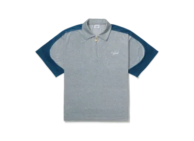 KEBOZ Velour Track S/S Top "Gray/Royal Navy"