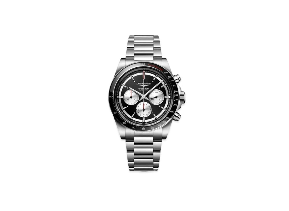 Longines Conquest 2023 42.00mm "Black Circular/Stainless Steel/Ceramic" L3.835.4.52.6