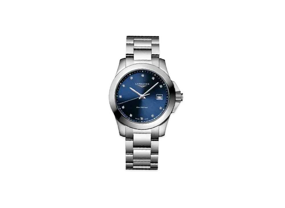 Longines Conquest 34.00mm "Blue Sun Ray/Stainless Steel" L3.377.4.97.6