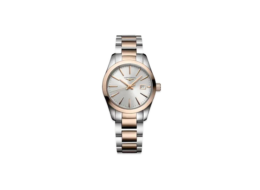 Longines Conquest Classic 29.50mm "Silver Sun Ray/Red/Stainless Steel" L2.286.3.72.7